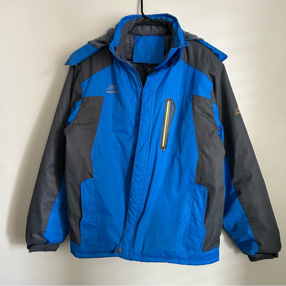Color Block Hooded Men’s Mountain Jacket sz Large